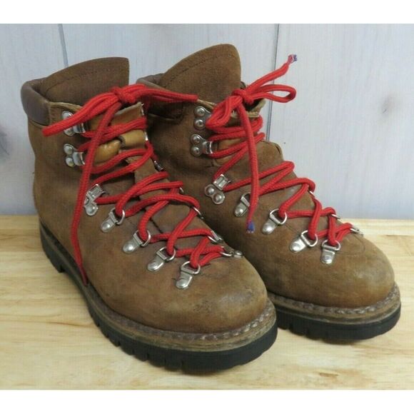 Vintage RAICHLE Mens 7 Leather Tough‎ Classic MOUNTAINEERING HIKING BOOTS Italy